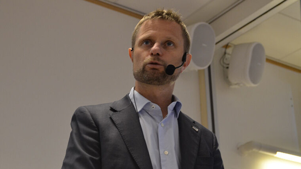 KONFERANSE: Helse- og omsorgsminister Bent Høie under konferansen Fremtidsmat ved Høgskolen i Oslo og Akershus denne uken. (Foto: Synnøve Prytz Berset)