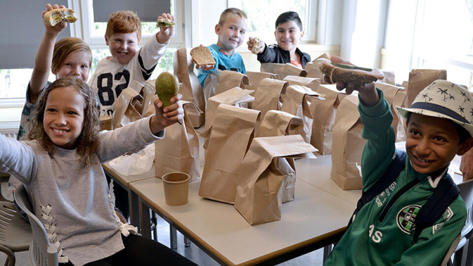 Skolematordning: En 5. klasse ved Gjellerås skole ble plukket ut til å være med på den nye skolematordningen til Mills. (Foto: Synnøve Prytz Berset)