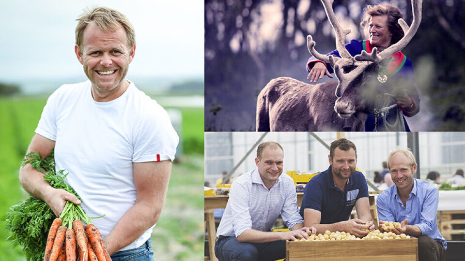 NOMINERTE: Kjemper om pris; f.v. Jone Wiig Gartneri AS fra Rogaland, Bjertnæs og Hoel AS fra Vestfold, og Rørosrein AS fra Sør-Trøndelag. (Foto: Innovasjon Norge)