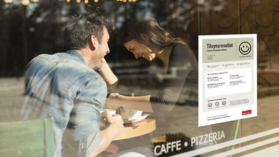 VELLYKKET ORDNING: Smilefjesordningen til Mattilsynet startet 1. januar 2016. Så langt er over 20 000 tilsyn gjennomført på kafeer og restauranter. (Foto: Mattilsynet)