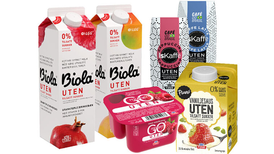 Ny merking: Etter Mattilsynets merkesjekk i fjor fikk Tine beskjed om å endre merkingen på meieriprodukter med navnet «Zero», fordi produktene naturlig inneholder sukker fra melken eller frukt. (Foto: Tine)