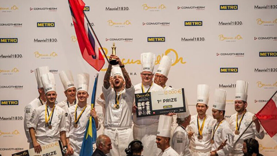 VINNERTEAM: Norges kandidat i Bocuse d’Or Europe, Christian André Pettersen, gikk helt til topps under Bocuse d’Or Europa. (Foto: Kulturmeglerne v/ Tonje F. Lacher)
