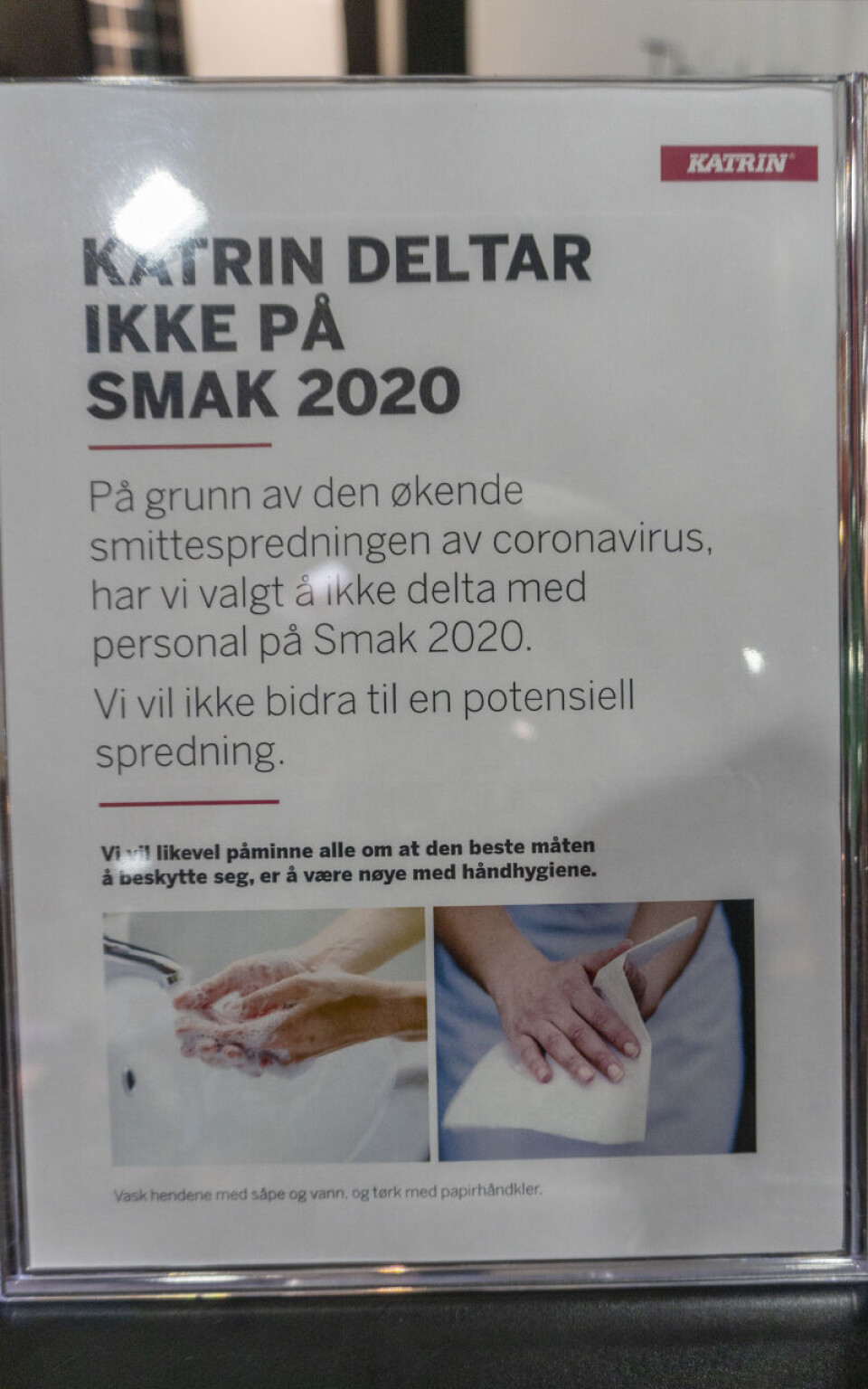 Foto Plakaten ved Katrins stand.