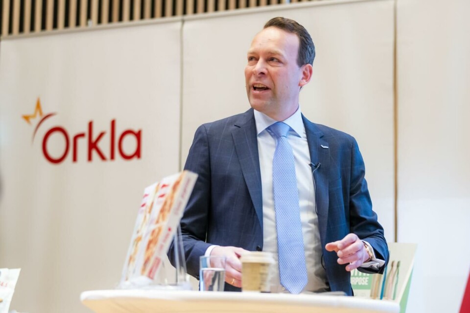 – Sammenlignet med tredje kvartal 2019 reiste forbrukerne mindre og tilbrakte mer tid hjemme, noe som bidro til god vekst for våre merkevarer i dagligvarekanalen, sier Orklas konsernsjef Jaan Ivar Semlitsch. Foto: Håkon Mosvold Larsen, NTB