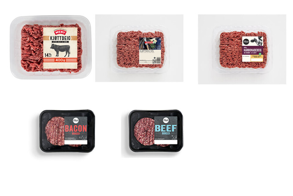 Bildet viser bare noen av produktene som tilbakekalles.
