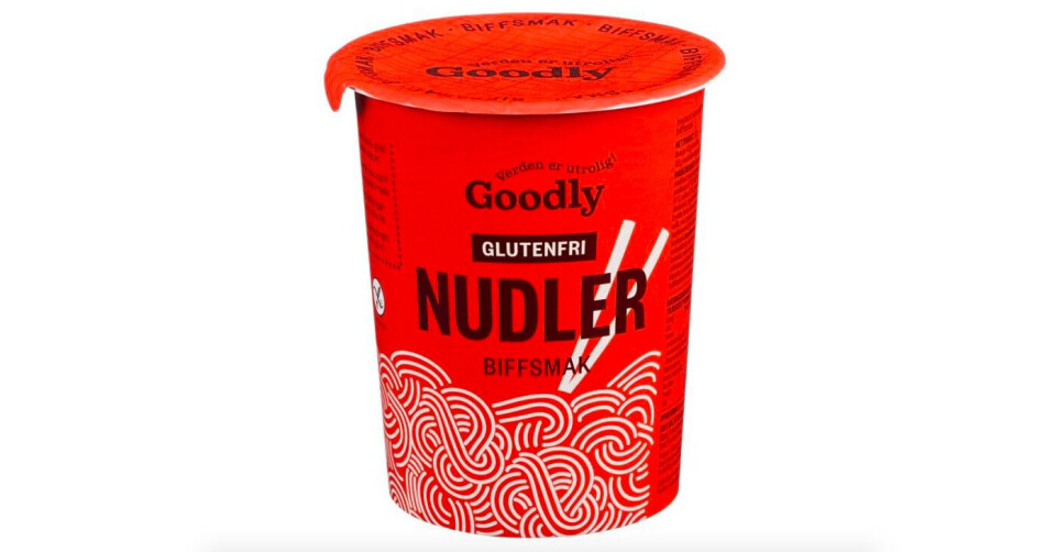Rema 1000 tilbakekaller Nudler i Kopp 50g m/Biffsmak. Foto: Rema 1000