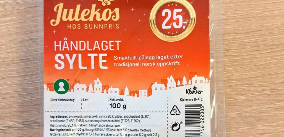 Sylte fra produsenten Edelgard trekkes fra markedet etter funn av listeria. Produktene har blitt solgt på Bunnpris-butikker i Norge. Foto Matportalen.no, NTB