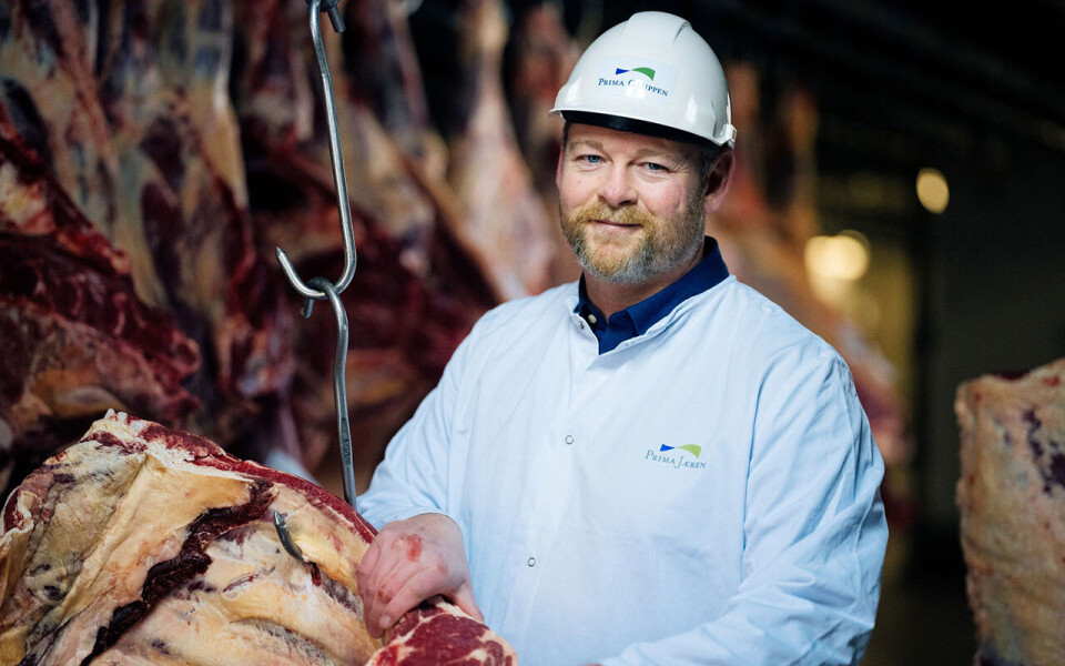 Slaktermester René Nielsen i Prima Jæren gleder seg over VM-gull.