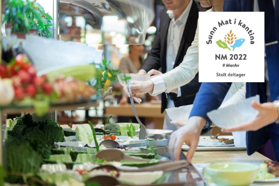 Interessen for konkurransen NM Sunn Mat i kantina er stor, melder OFG. Foto: Istock/zoranm Logo: OFG