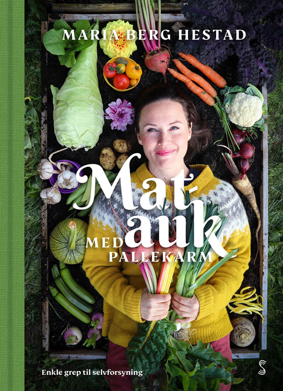 Slik ser omslaget ut på bestselgeren «Matauk med pallekarm» fra forlaget Skald.