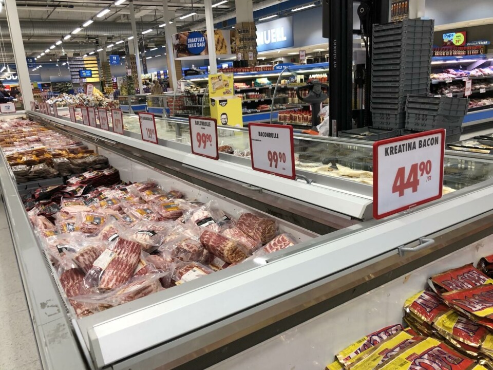 Fortsatt høy prisvekst i Sverige, men maten ble billigere i april