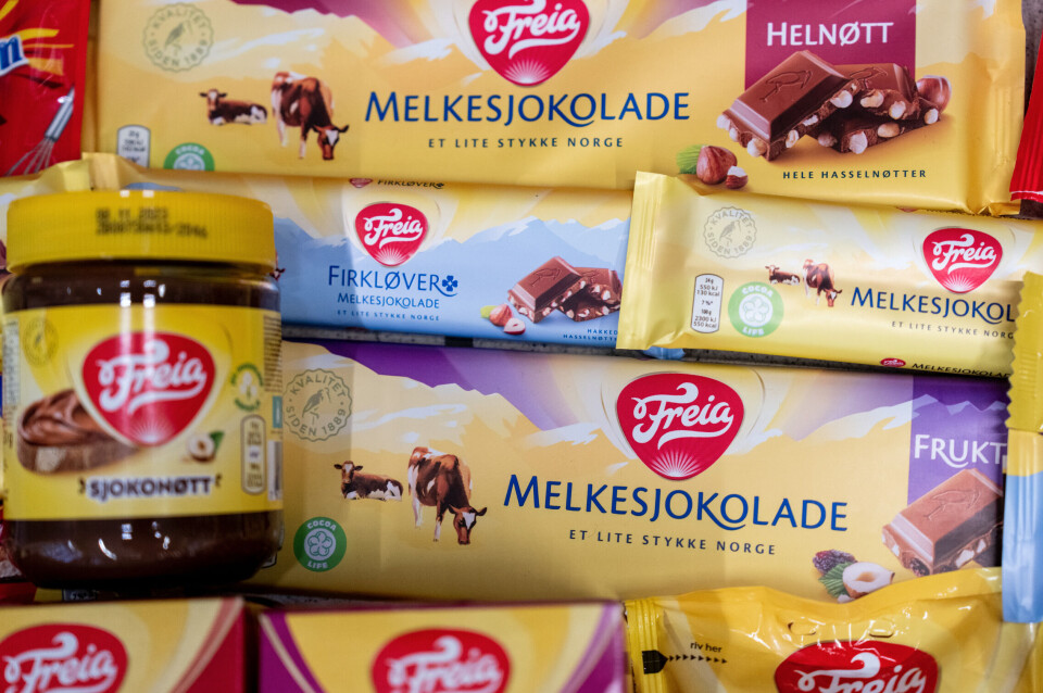 En rekke selskaper boikotter Freia-produkter som følge av at morselskapet Mondelez er blitt svartelistet av Ukraina. Foto: Javad Parsa, NTB