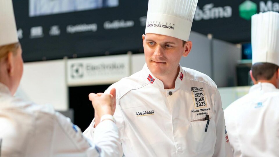 Det er Håvard Werkland som skal representere de norske fargene under prestisjefulle Bocuse d`Or Europe i Trondheim. Werkland bor og trener i Trondheim og kommer opprinnelig fra Kyrksæterøra i Trøndelag. Det betyr hjemmebane for ham. Foto: Stiftelsen Norsk Gastronomi