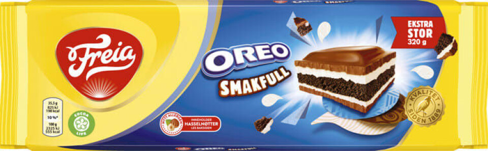 Foto Freias sjokoladeplater på 320 gram er et eksempel på produkter Tine M. Sundfør mener sender kostholdsutviklingen i feil retning.