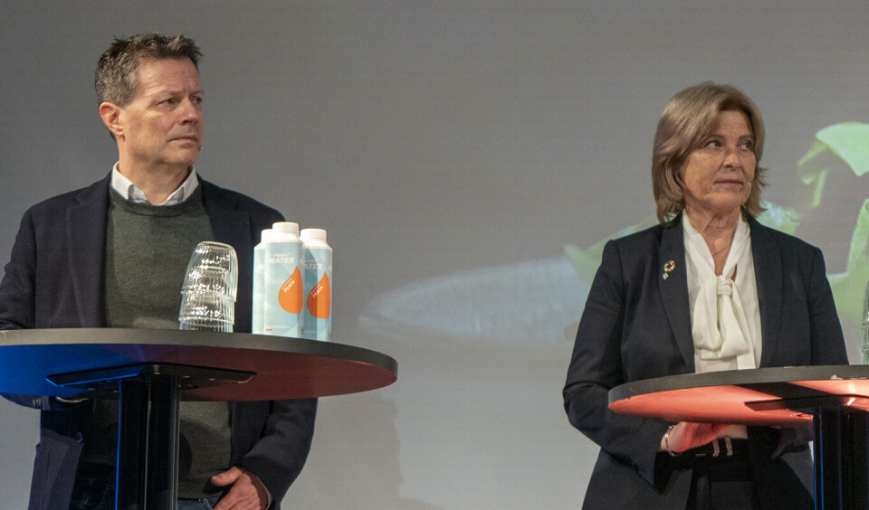 Runar Hollevik i Norgesgruppen og Anne Marit Panengstuen i Nortura deltok i debatten om rekruttering. Foto: Arne Kongsnes