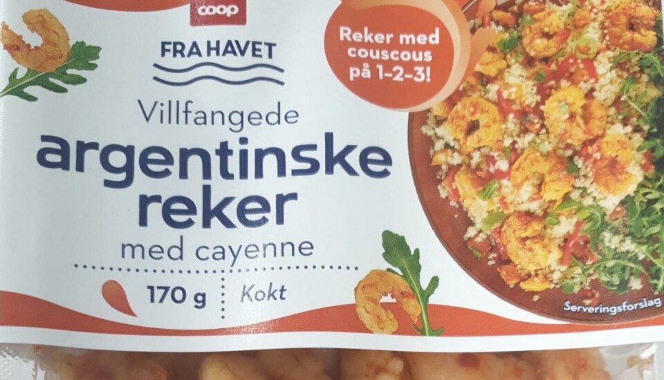 Coop kalle tilbake Villfangede argentinske reker med cayenne.