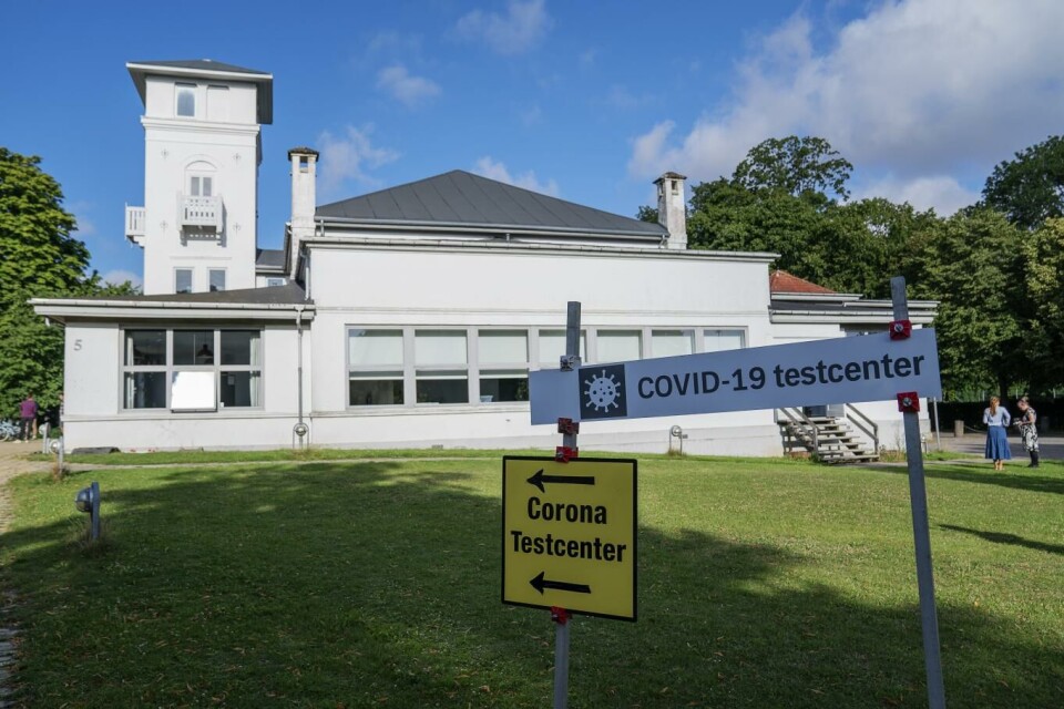 Et covid-19- testsenter er opprettet i Ringsted. Antallet nye smittede med koronavirus øker i Danmark, og særlig Ringsted og Aarhus er hardt rammet. Foto: Ritzau Scanpix, NTB scanpix