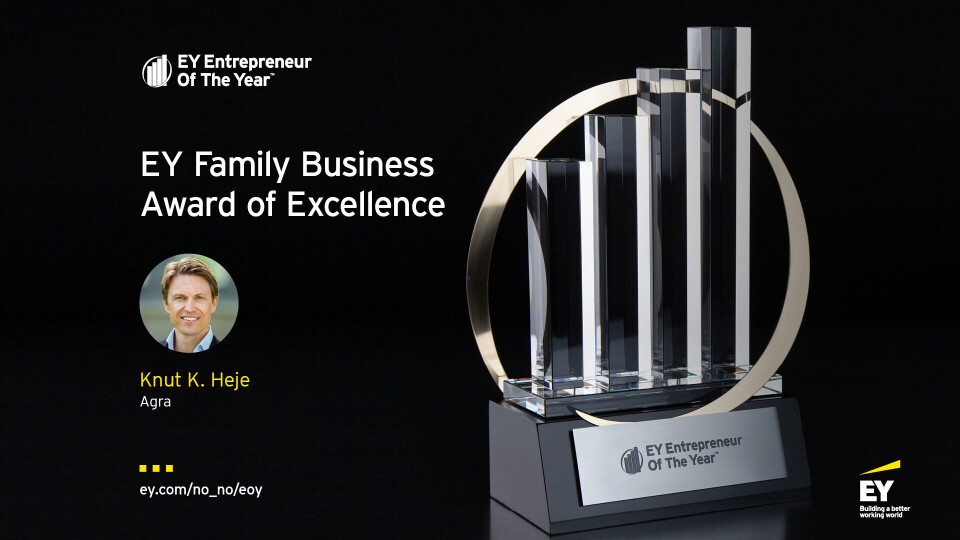 På tirsdag mottok Agra den prestisjetunge prisen EY Family Business Award of Excellence.