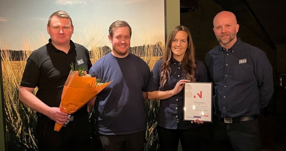 Hakon Bragi Valgeirsson (daglig leder og kjøkkensjef), Arne Marius Haugen (bryggerisjef), Silje Eggen, Jørund Eggen. Foto: Innovasjon Norge