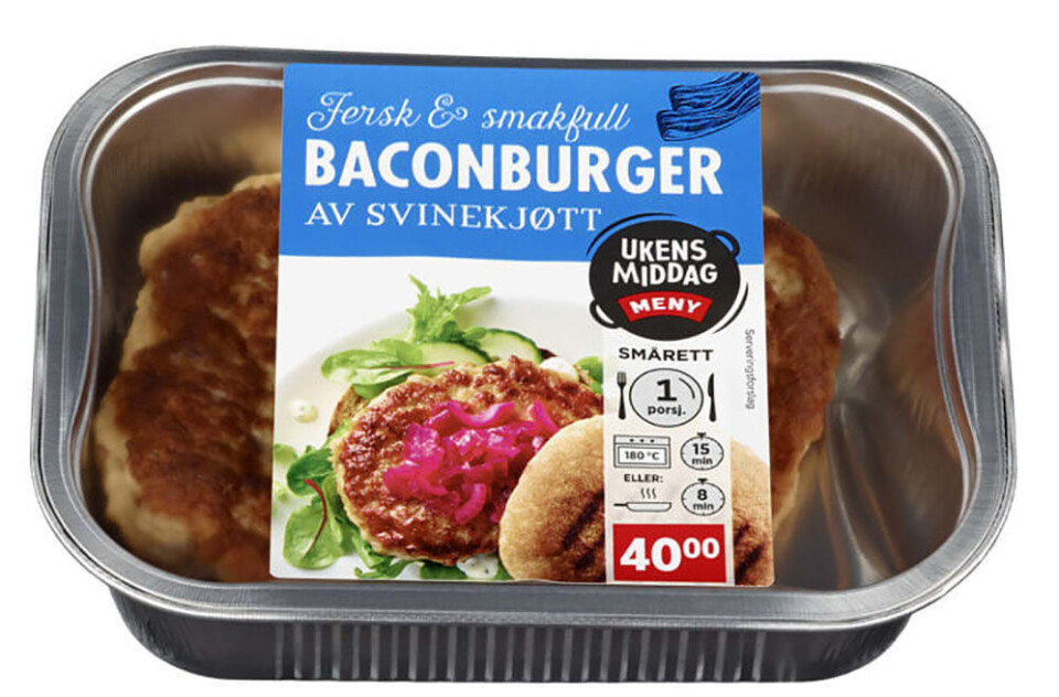 Baconburgere tilbakekalles av Meny